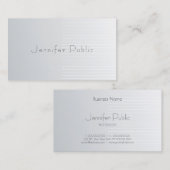 プロフェッショナル銀テンプレートエレガントモダントレンディー 名刺 (正面/裏面)