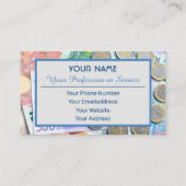 プロフェッショナル銀行家または金融専門家の場合 名刺 (裏面)