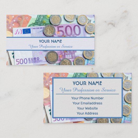 プロフェッショナル銀行家または金融専門家の場合 名刺 (正面/裏面)