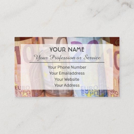 プロフェッショナル銀行家または金融専門家の場合 名刺 (裏面)