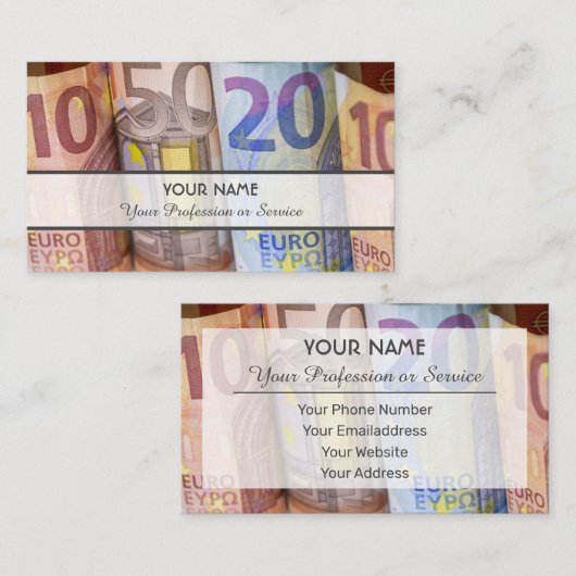 プロフェッショナル銀行家または金融専門家の場合 名刺 (正面/裏面)