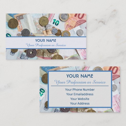 プロフェッショナル銀行家または金融専門家の場合 名刺 (正面/裏面)