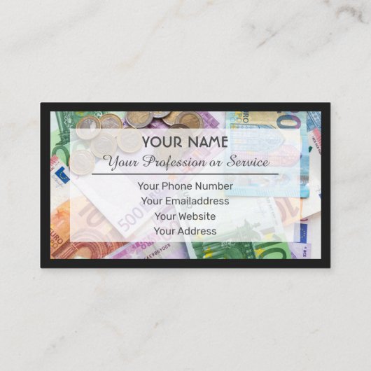 プロフェッショナル銀行家または金融専門家の場合 名刺 (裏面)