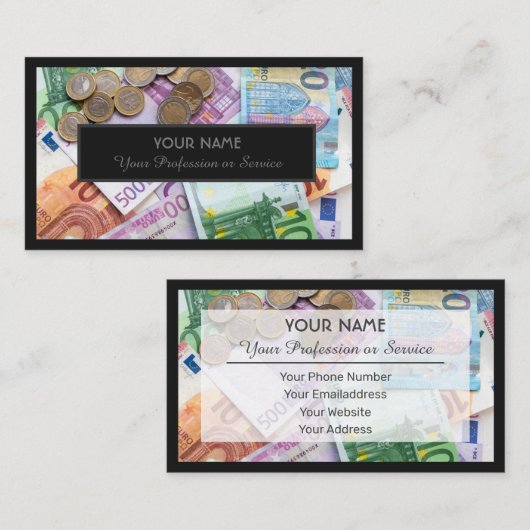 プロフェッショナル銀行家または金融専門家の場合 名刺 (正面/裏面)