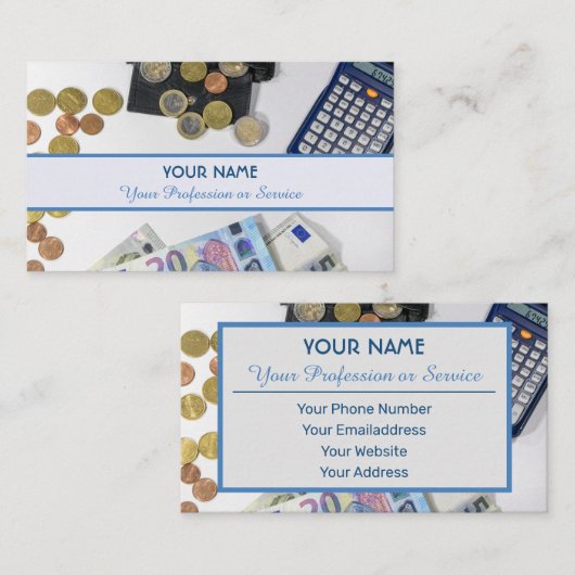 プロフェッショナル銀行家または金融専門家の場合b 名刺 (正面/裏面)