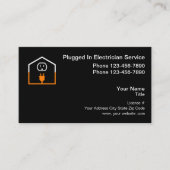 プロフェッショナル電気工事士請負業者ロゴテンプレート 名刺 (正面)