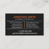 プロフェッショナル電気工事請負業者 – 電気工事士 名刺 (裏面)