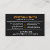 プロフェッショナル電気工事請負業者 – 電気工事士 名刺 (裏面)