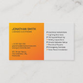 プロフェッショナル電気工事請負業者 – 電気工事士 名刺 (裏面)