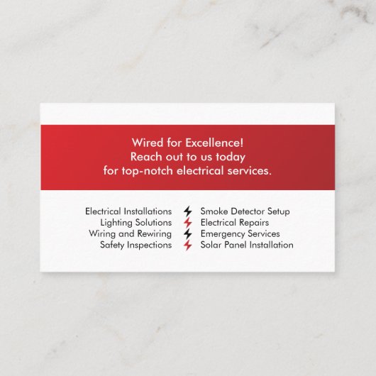 プロフェッショナル電気工事請負業者 – 電気工事士 名刺 (裏面)