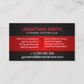 プロフェッショナル電気工事請負業者 – 電気工事士 名刺 (裏面)