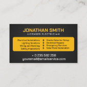 プロフェッショナル電気工事請負業者 – 電気工事士 名刺 (裏面)