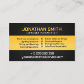 プロフェッショナル電気工事請負業者 – 電気工事士 名刺 (裏面)