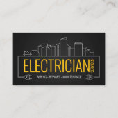 プロフェッショナル電気工事請負業者 – 電気工事士 名刺 (正面)