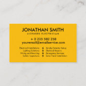 プロフェッショナル電気工事請負業者 – 電気工事士 名刺 (裏面)