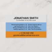 プロフェッショナル電気工事請負業者 – 電気工事士 名刺 (裏面)