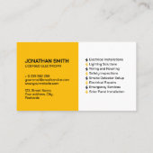 プロフェッショナル電気工事請負業者 – 電気工事士 名刺 (裏面)