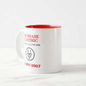 プロフェッショナル電気工広告師 ツートーンマグカップ (正面左)