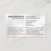 プロフェッショナル電気・配管工事請負業者 名刺 (裏面)