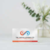 プロフェッショナル電気・配管工事請負業者 名刺 (スタンド正面)