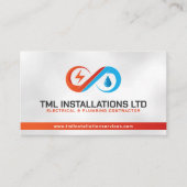 プロフェッショナル電気・配管工事請負業者 名刺 (正面)