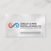 プロフェッショナル電気・配管工事請負業者 名刺 (正面)