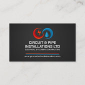 プロフェッショナル電気・配管工事請負業者 名刺 (正面)