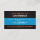 プロフェッショナル電気・配管工事請負業者 名刺 (裏面)