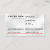 プロフェッショナル電気・配管工事請負業者 名刺 (裏面)