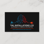 プロフェッショナル電気・配管工事請負業者 名刺 (正面)