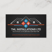 プロフェッショナル電気・配管工事請負業者 名刺 (正面)