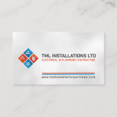 プロフェッショナル電気・配管工事請負業者 名刺 (正面)