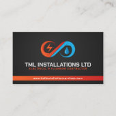 プロフェッショナル電気・配管工事請負業者 名刺 (正面)