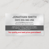 プロフェッショナル電気・配管工事請負業者 名刺 (裏面)