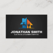 プロフェッショナル電気・配管工事請負業者 名刺 (正面)