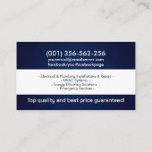 プロフェッショナル電気・配管工事請負業者 名刺 (裏面)