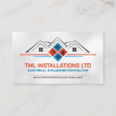 プロフェッショナル電気・配管工事請負業者 名刺 (正面)