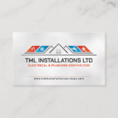 プロフェッショナル電気・配管工事請負業者 名刺 (正面)