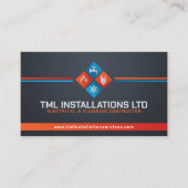 プロフェッショナル電気・配管工事請負業者 名刺 (正面)