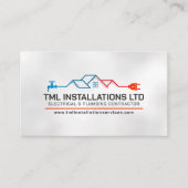 プロフェッショナル電気・配管工事請負業者 名刺 (正面)