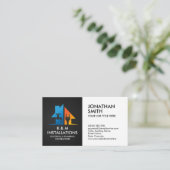 プロフェッショナル電気・配管工事請負業者 名刺 (スタンド正面)