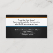 プロフェッショナル電気・配管工事請負業者 名刺 (裏面)