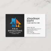 プロフェッショナル電気・配管工事請負業者 名刺 (正面)