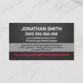 プロフェッショナル電気・配管工事請負業者 名刺 (裏面)