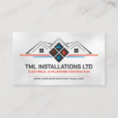 プロフェッショナル電気・配管工事請負業者 名刺 (正面)