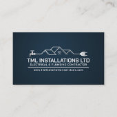 プロフェッショナル電気・配管工事請負業者 名刺 (正面)