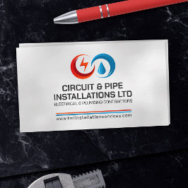 プロフェッショナル電気・配管工事請負業者 名刺