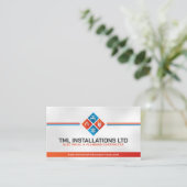 プロフェッショナル電気・配管工事請負業者 名刺 (スタンド正面)