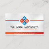 プロフェッショナル電気・配管工事請負業者 名刺 (正面)