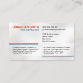 プロフェッショナル電気・配管工事請負業者 名刺 (裏面)